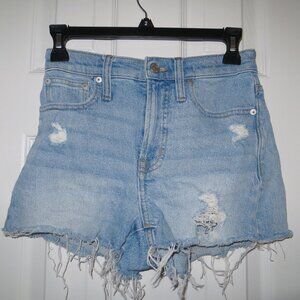 Madewell Light Wash The Perfect Jean Short Distressed, Size 23